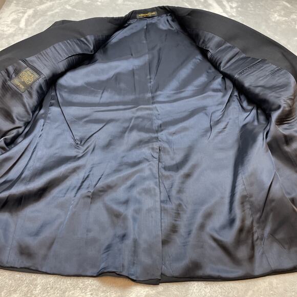 Vtg H Freeman & Son Suit Jacket‎ Blazer Mens 42L Black Wool 2 Gold Button Vented - Picture 7 of 14